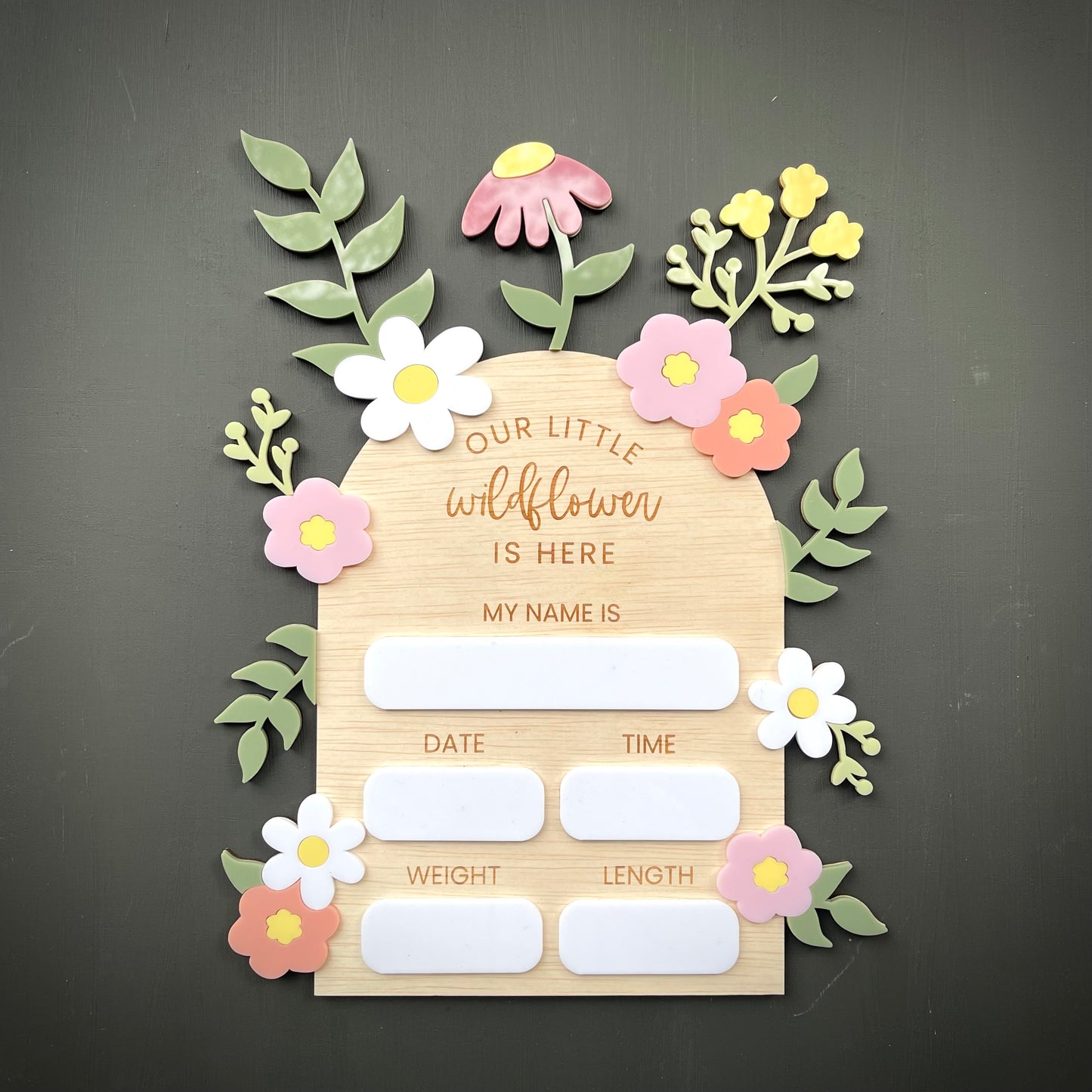 Baby Essentials | Wildflower Baby Birth Announcement Plaque