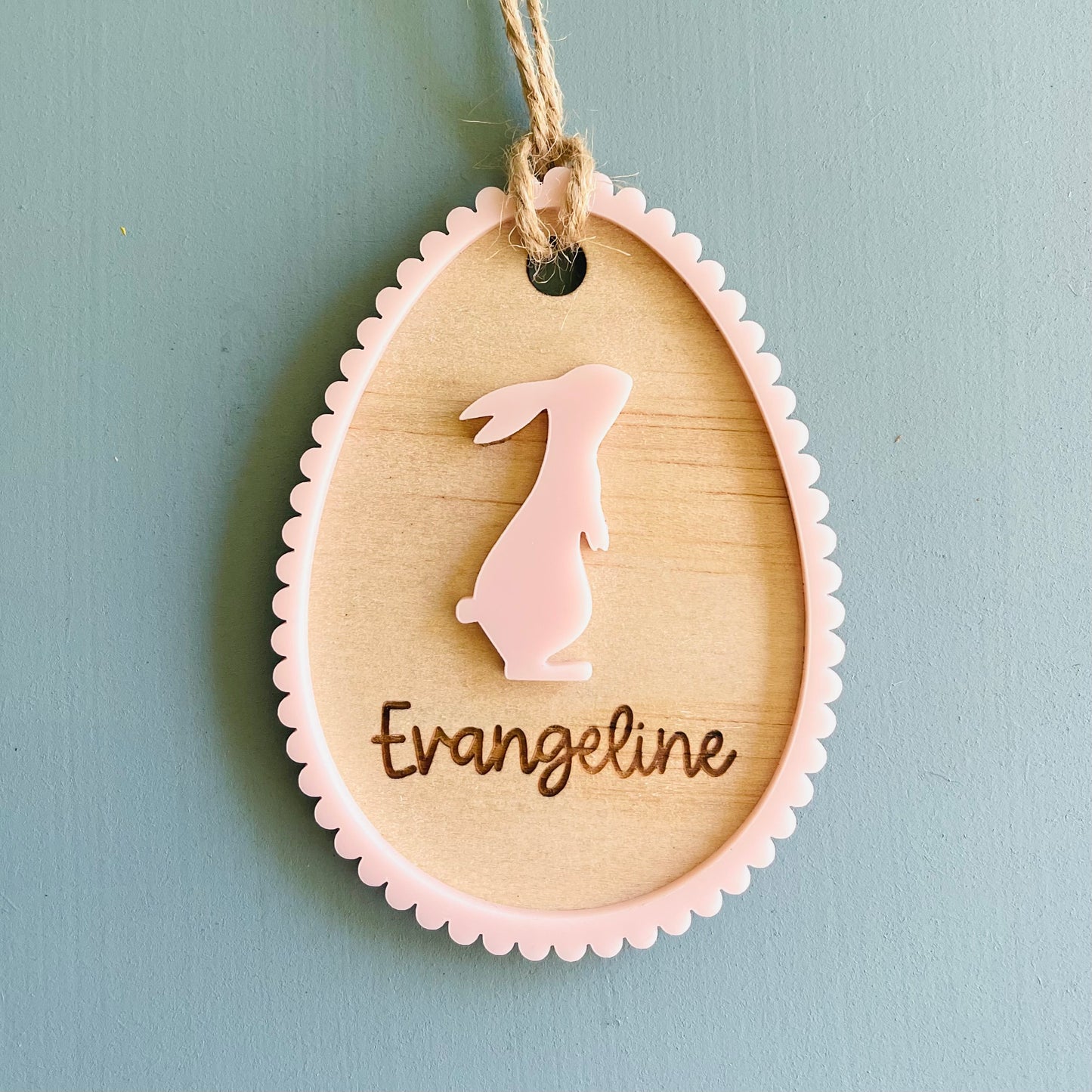 Easter | Basket Tag with Acrylic Bunny