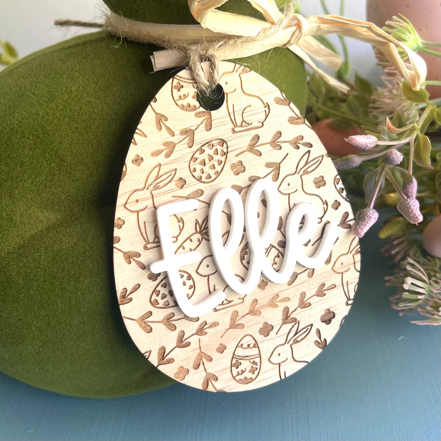 Easter | Wooden and Acrylic Easter Basket Tag