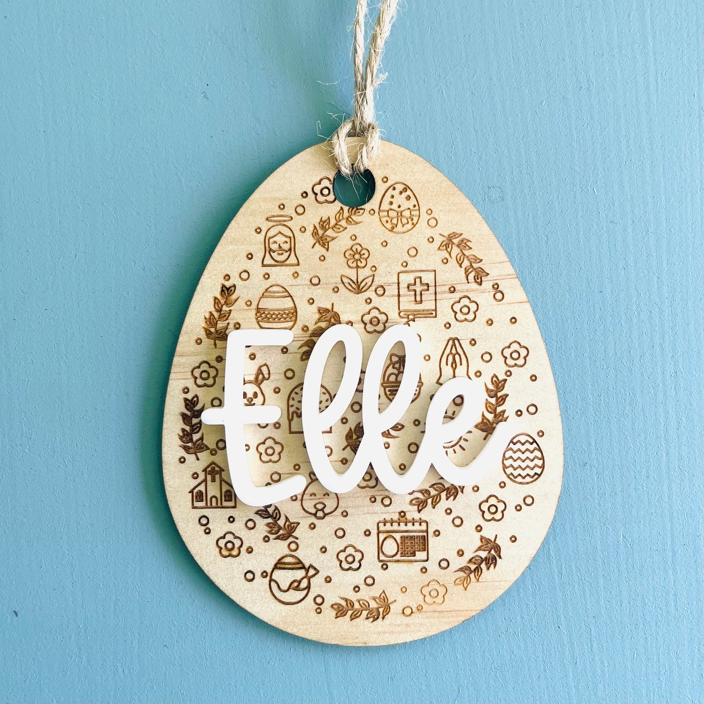 Easter & Religious | Acrylic and Engraved Religious Emblems Basket Tag
