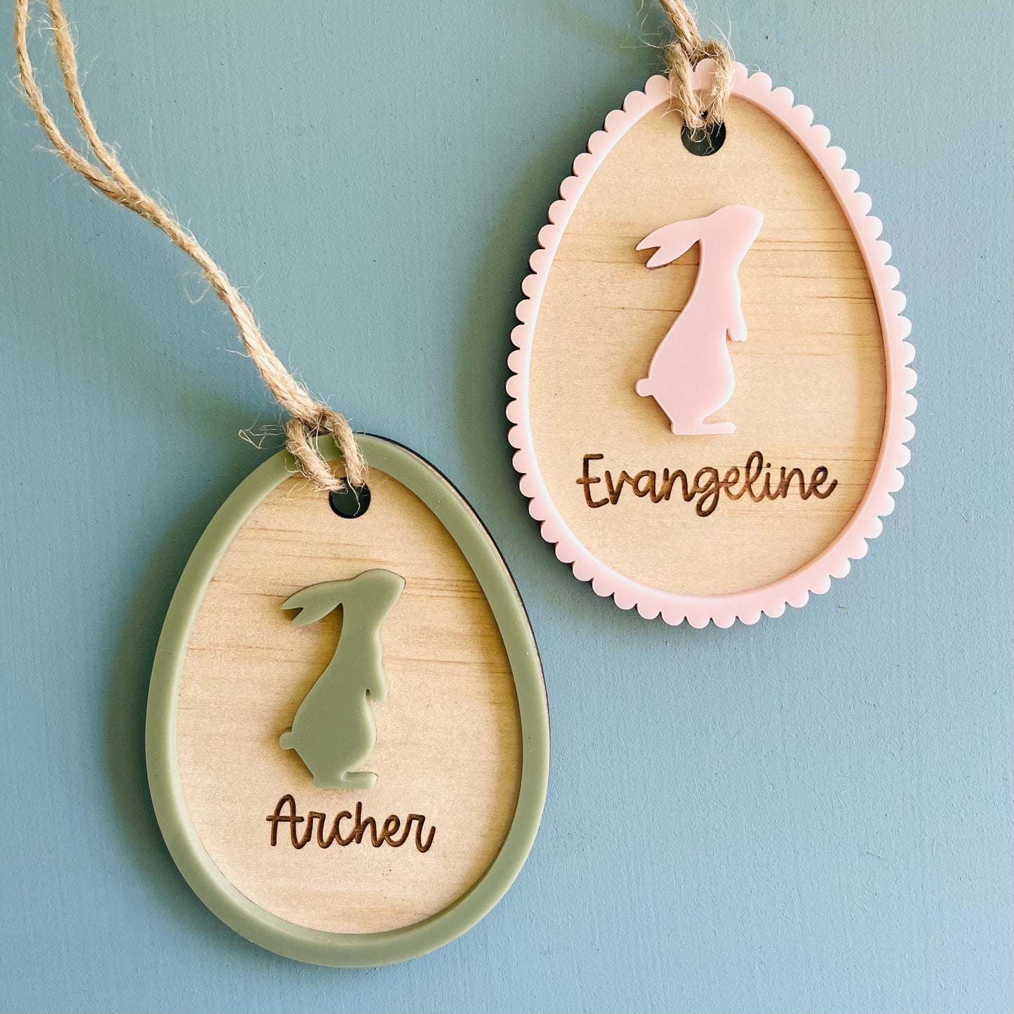 Easter | Basket Tag with Acrylic Bunny
