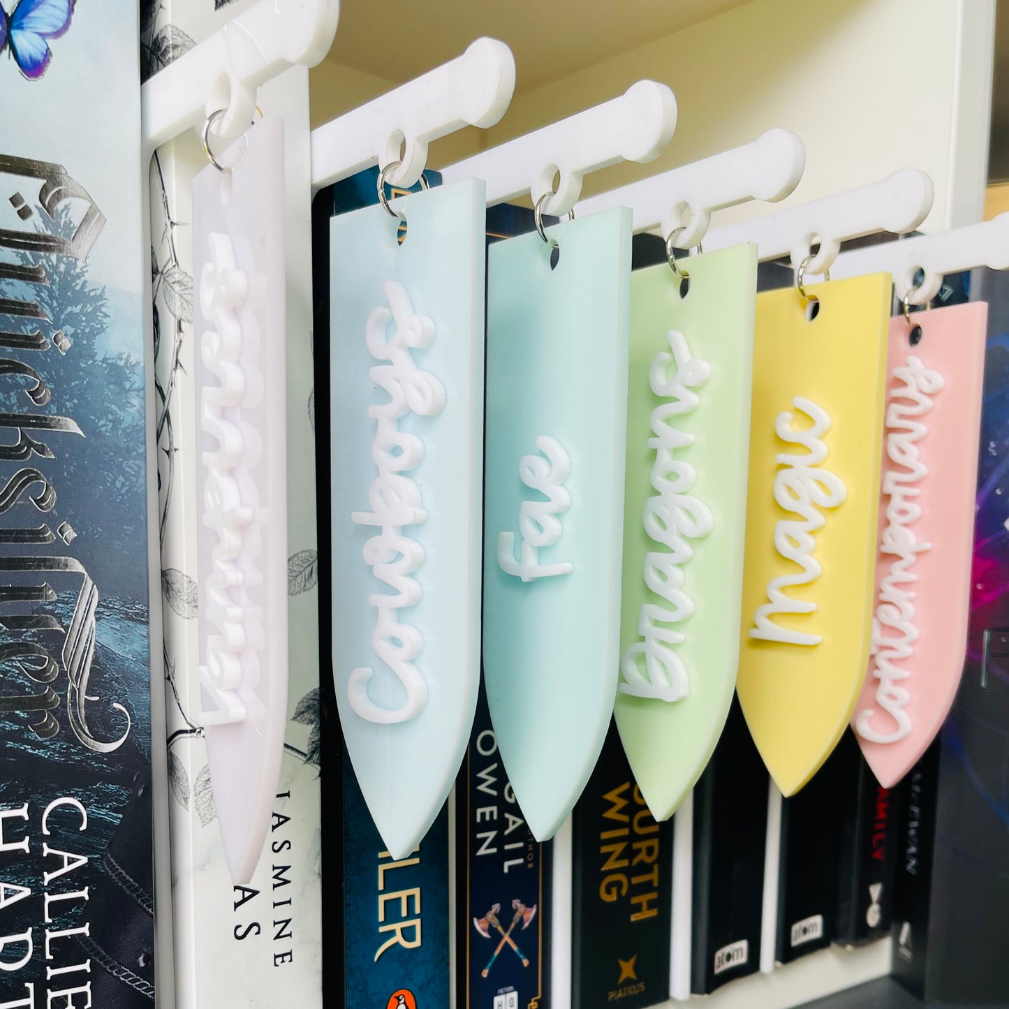 Book Tavern Sign | Romantic Edition | Scripted Acrylic Shelf Label for Book Organisation