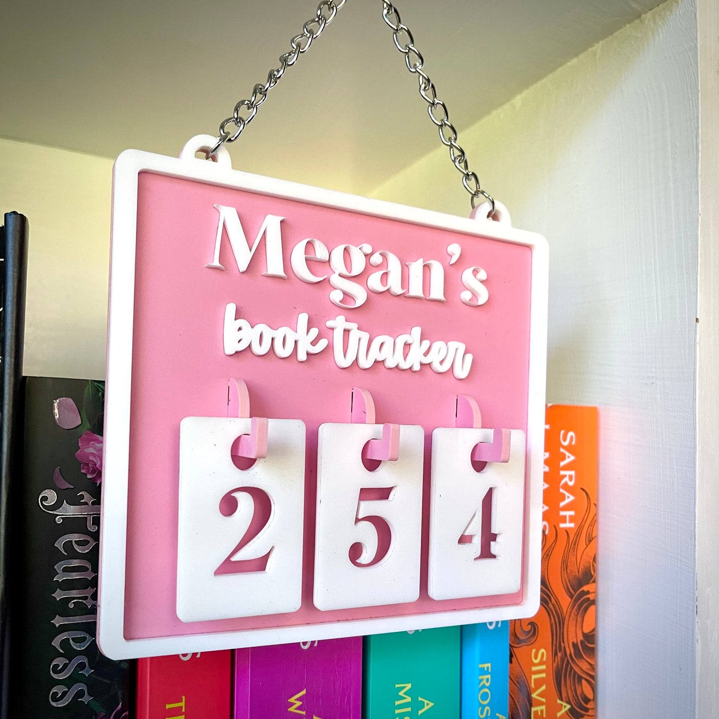 Book Tracker | Personalised Hanging Book Tracker with Number Hooks | For Avid Readers