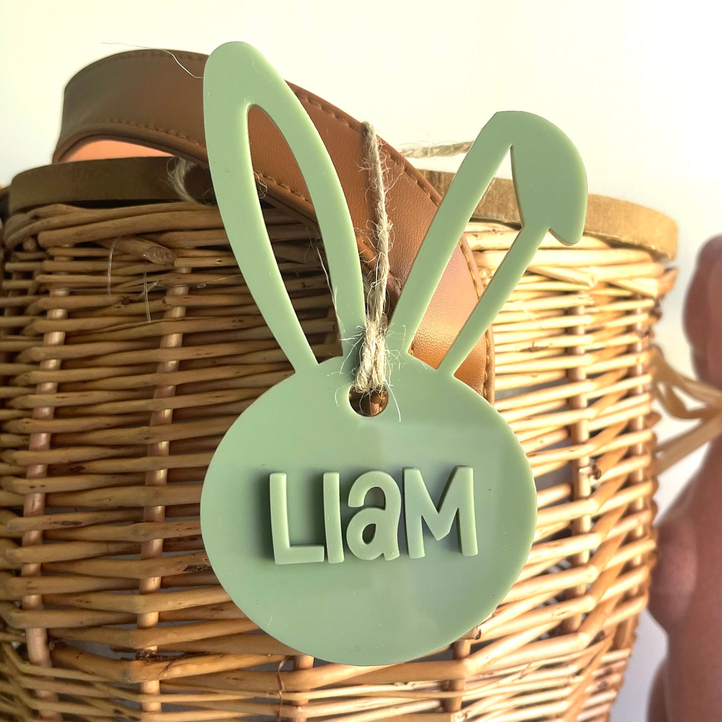 Easter | Acrylic Cutout Bunny Basket Tag