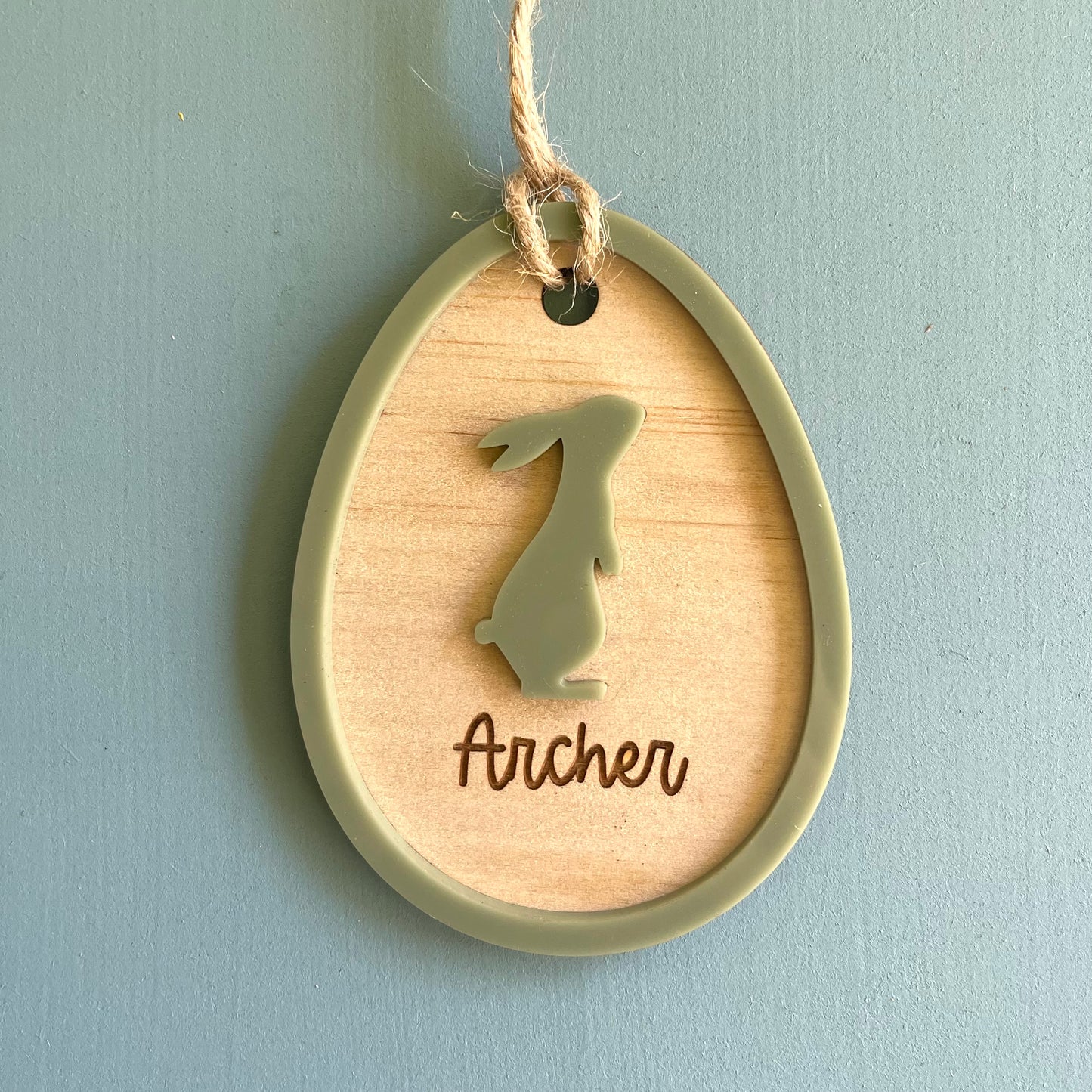 Easter | Basket Tag with Acrylic Bunny