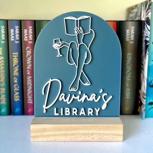 Library Sign | Book lover – Personalised Acrylic Arch