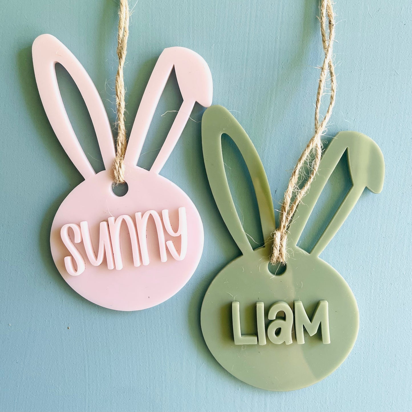 Easter | Acrylic Cutout Bunny Basket Tag