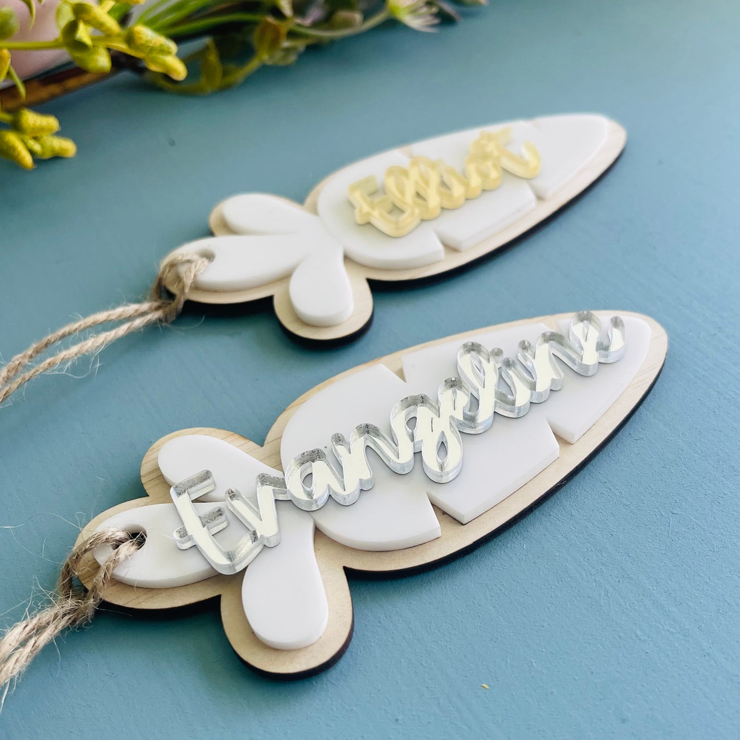 Easter | Acrylic White Carrot Easter Basket Tag