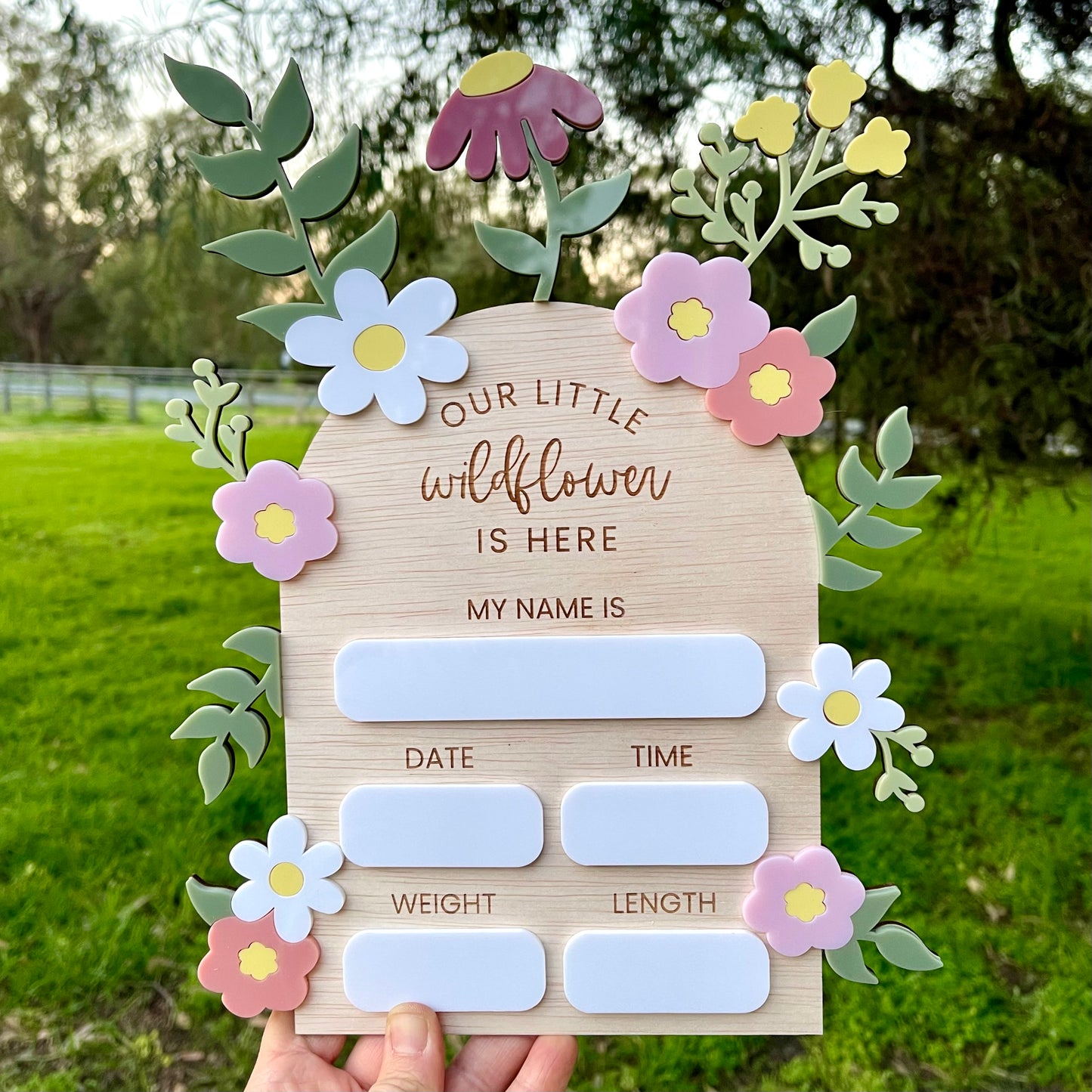 Baby Essentials | Wildflower Baby Birth Announcement Plaque