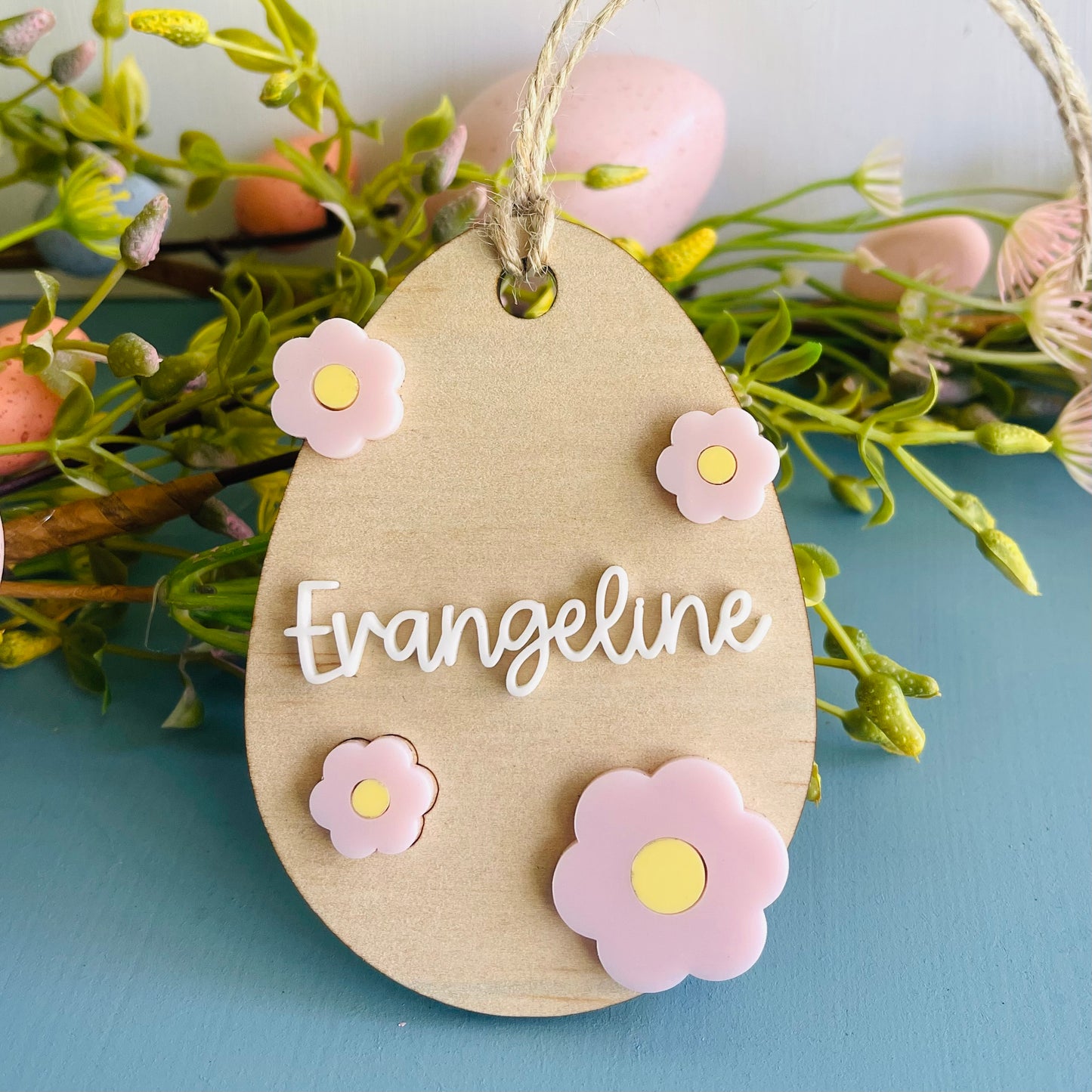 Easter | Floral or Carrot Wooden Basket Tag