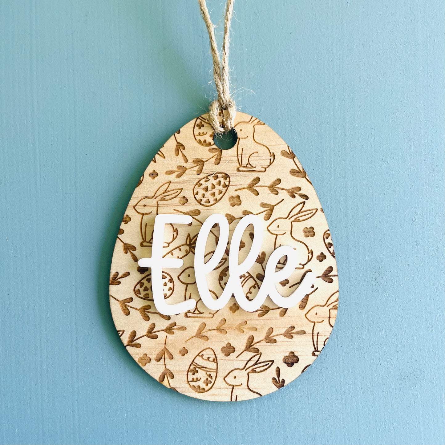 Easter | Wooden and Acrylic Easter Basket Tag