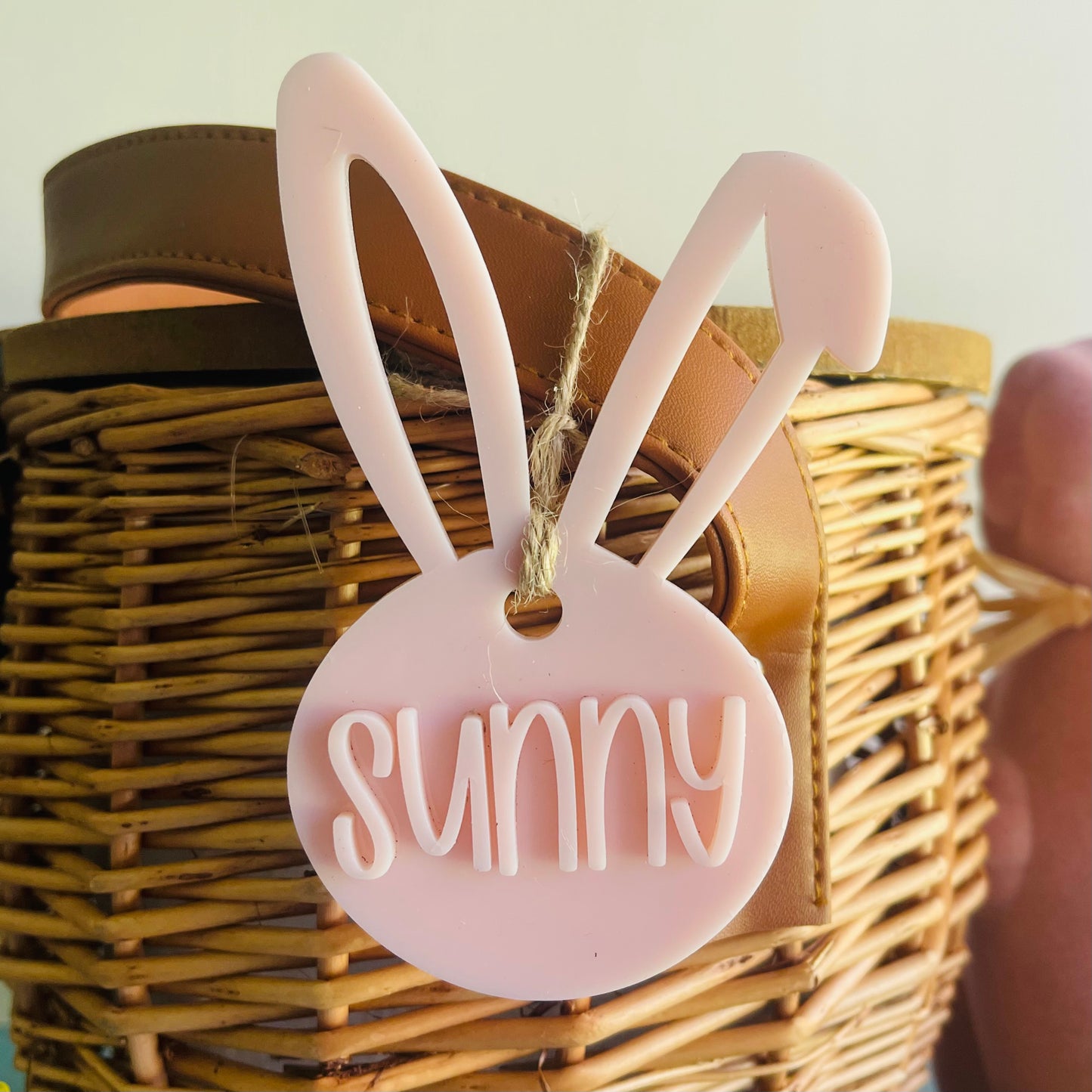 Easter | Acrylic Cutout Bunny Basket Tag