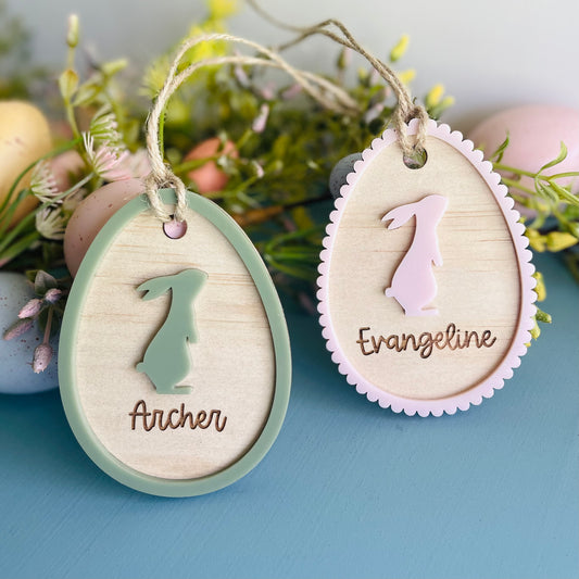 Easter | Basket Tag with Acrylic Bunny