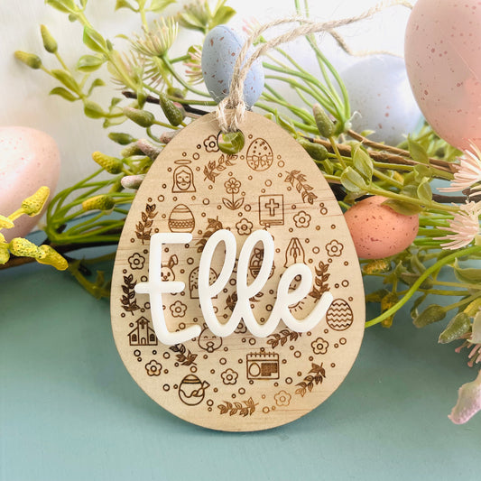 Easter & Religious | Acrylic and Engraved Religious Emblems Basket Tag