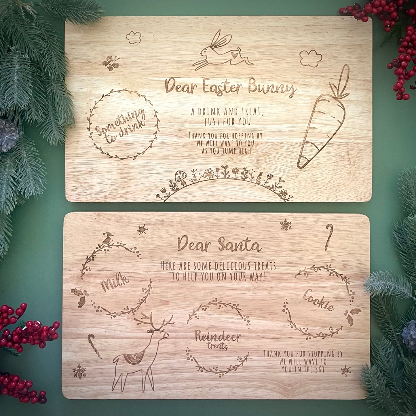Seasonal | Double-sided Easter & Christmas Treat Board