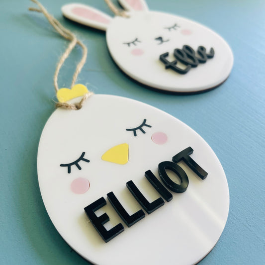 Easter | Acrylic Bunny or Chick Basket Tag