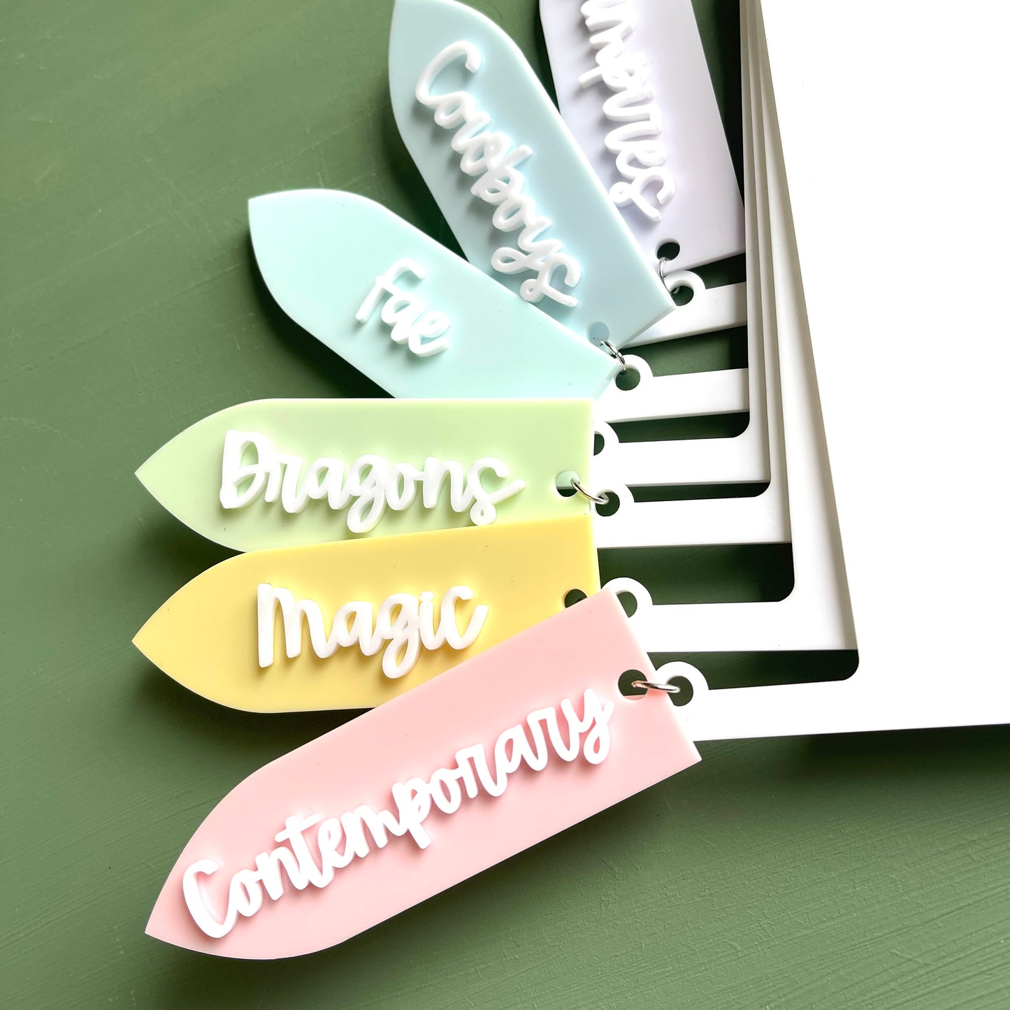 Book Tavern Sign | Romantic Edition | Scripted Acrylic Shelf Label for Book Organisation