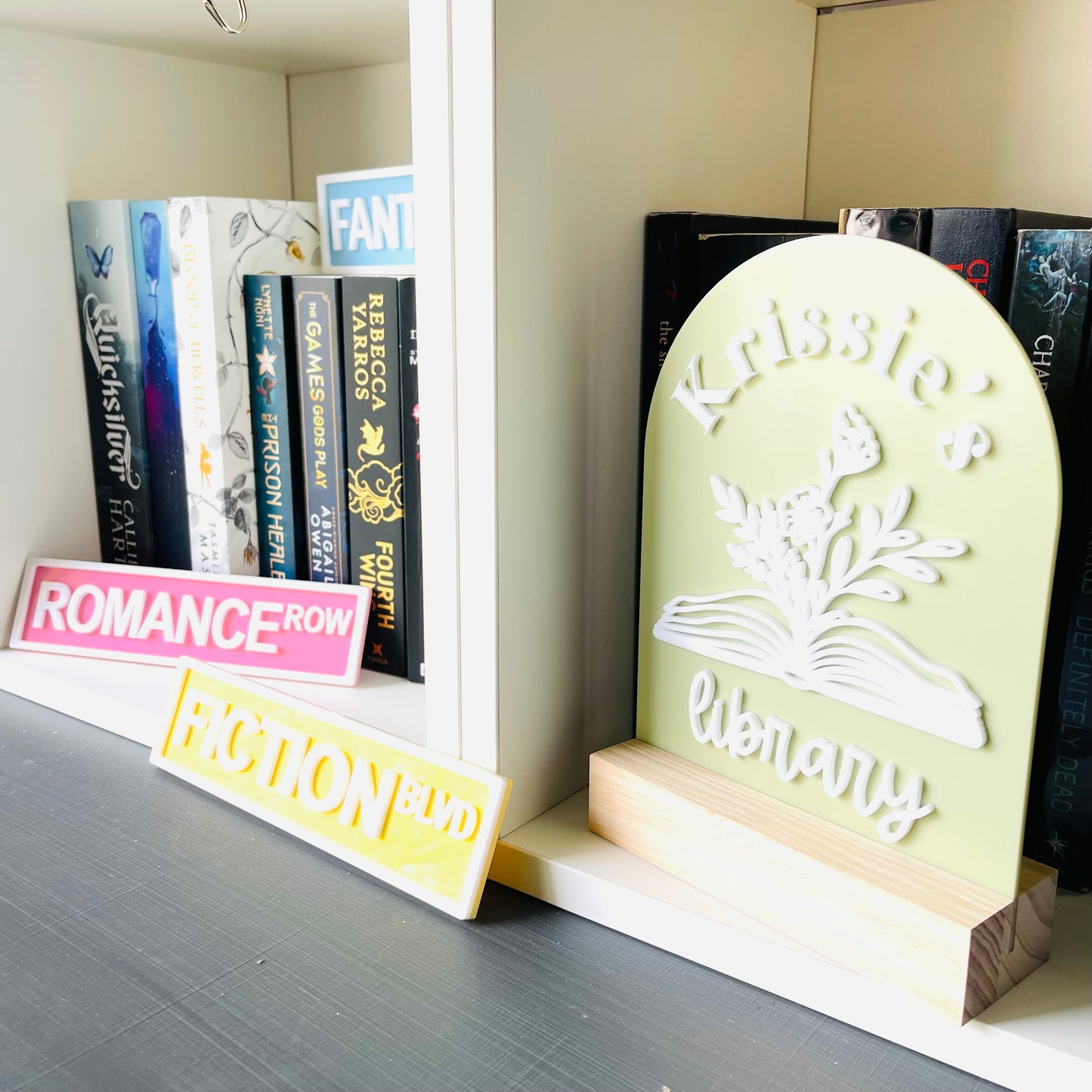 Library Sign | Book & Blooms - Personalised Acrylic Arch