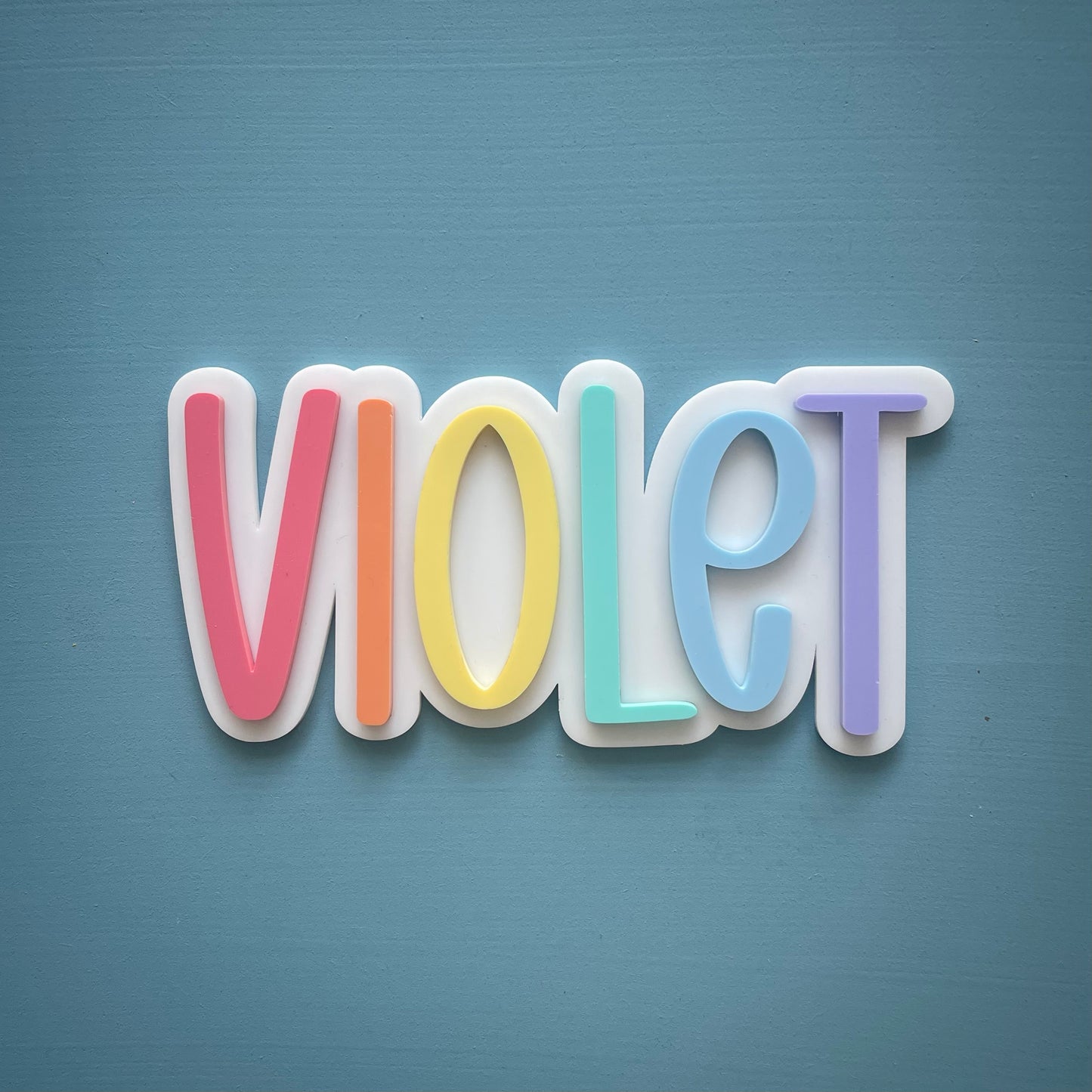 Kids | Layered Rainbow/Ombre Acrylic Name Plaque