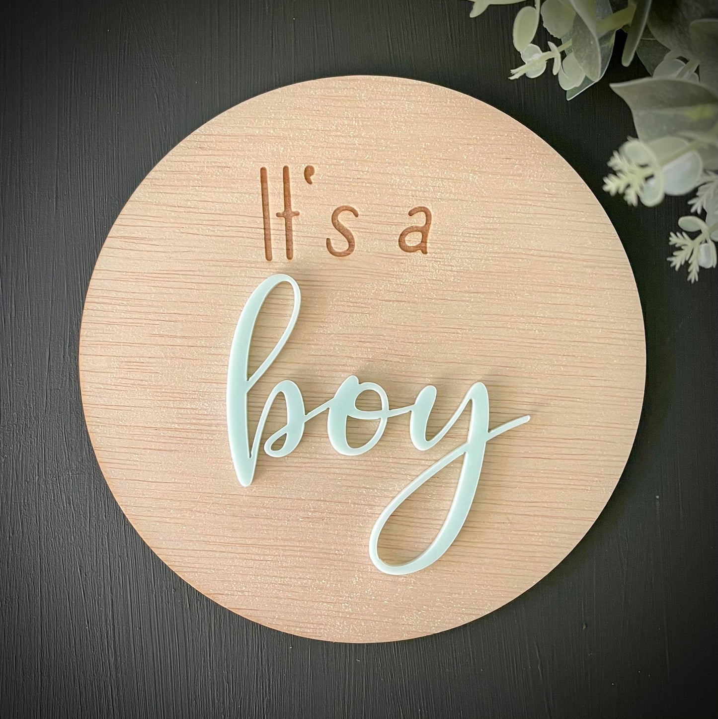 Baby Essentials | Gender Reveal Announcement Plaque